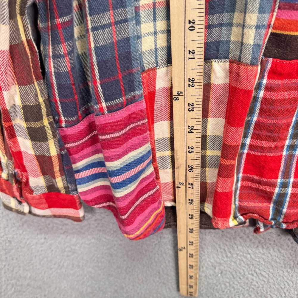 VTG Ralph Lauren Shirt Men XL Multi Color Patchwork Plaid Flannel Denim Supply - Picture 6 of 9